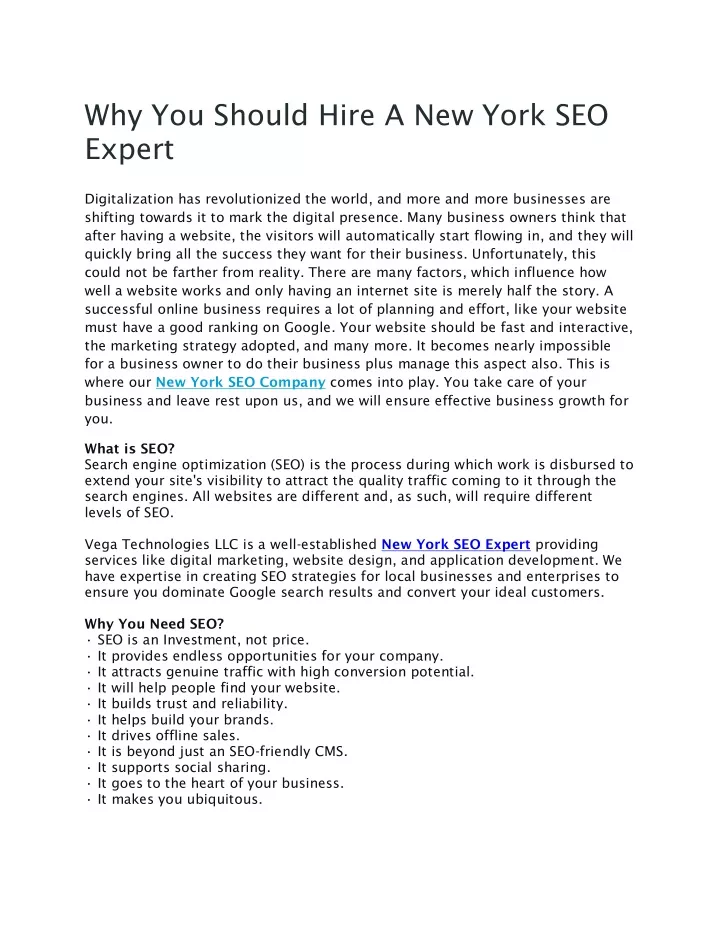 why you should hire a new york seo expert