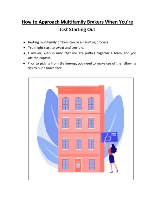 how to approach multifamily brokers when
