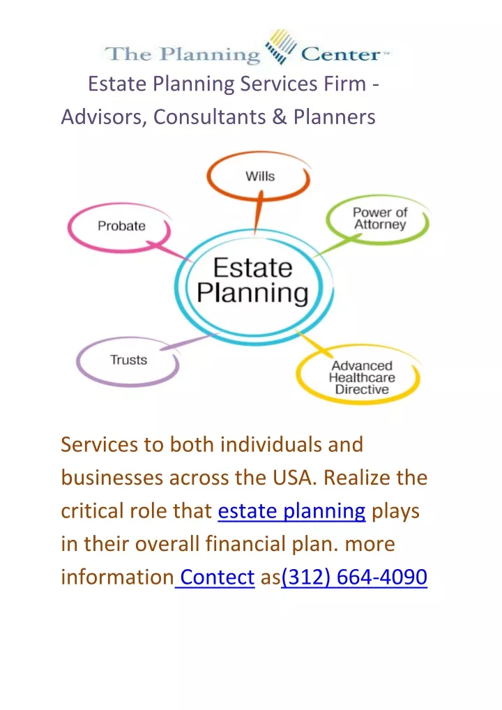 estate planning services firm advisors