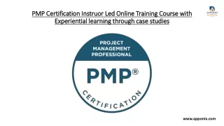 PMP Certification Instruor Led Online Training Course with