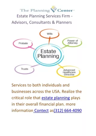 Estate Planning Services Firm - Advisors, Consultants & Planners