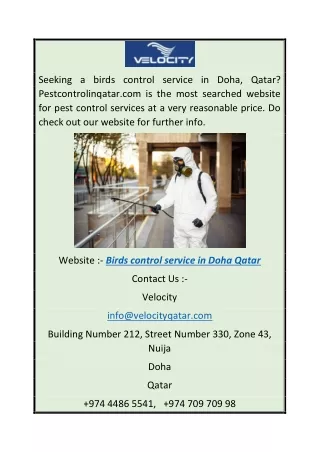 Birds Control Service in Doha Qatar  Pestcontrolinqatar.com
