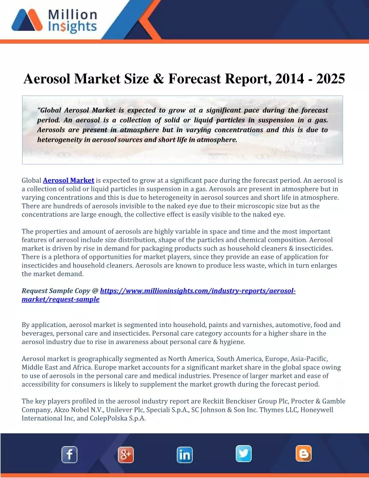 aerosol market size forecast report 2014 2025