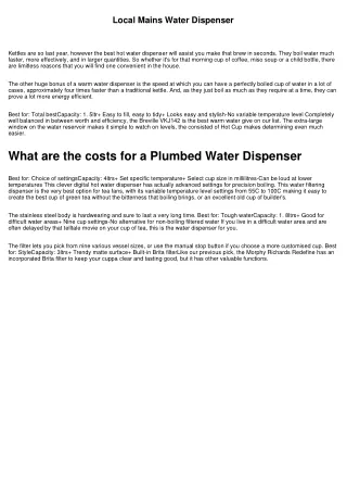 Why you should go for our Water Dispensers