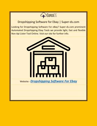 Dropshipping Software for Ebay | Super-ds.com