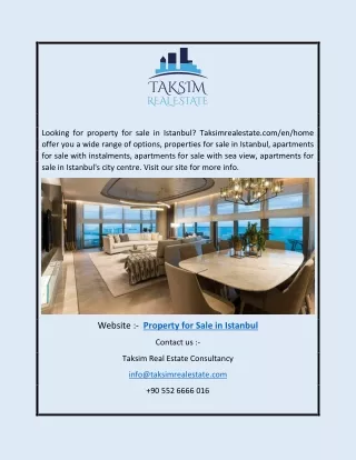 Property for Sale in Istanbul | Taksimrealestate.com/en/home
