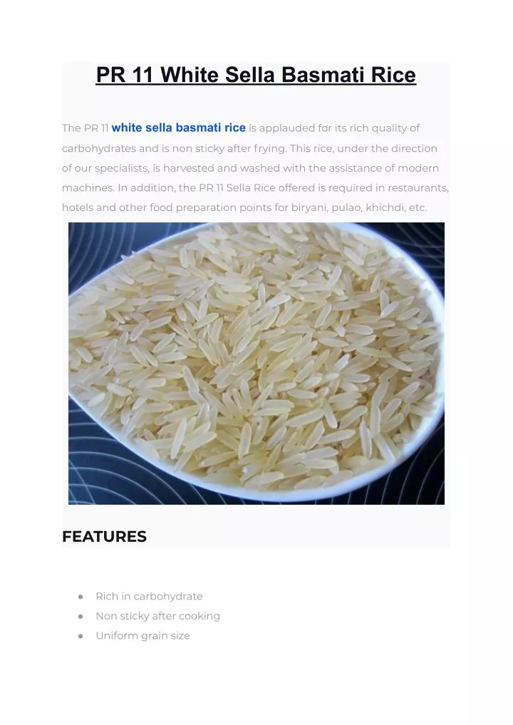 pr 11 white sella basmati rice