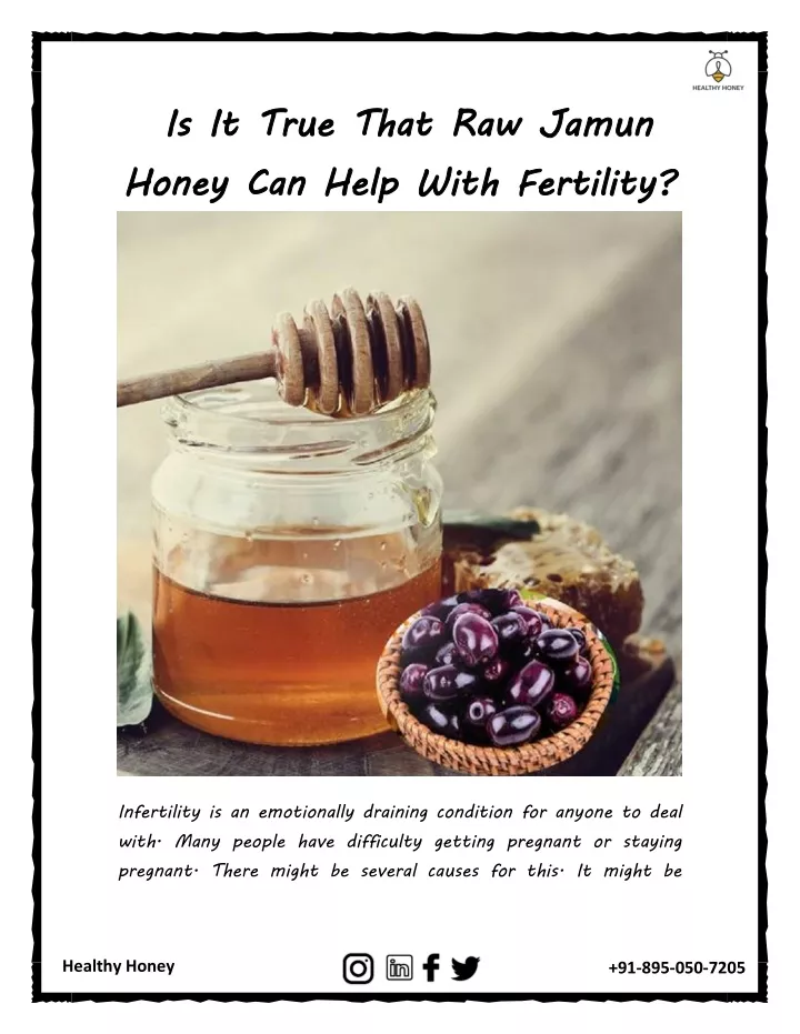 is honey can help with fertility