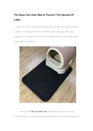 The Best Cat Litter Mat to Prevent The Spread Of Litter