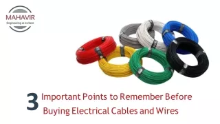 3 Important Points to Remember Before Buying Electrical Cables and Wires