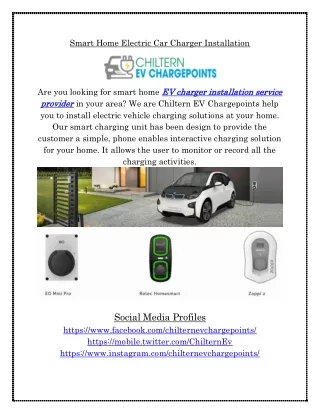 Smart Home Electric Vehicle Charger Installation