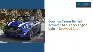 Common Causes Behind Activated Mini Check Engine Light in Redwood City