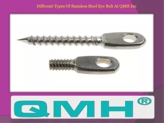 Different Types Of Stainless Steel Eye Bolt At QMH Inc