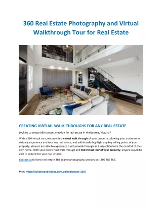 360 Real Estate Photography and Virtual Walkthrough Tour for Real Estate