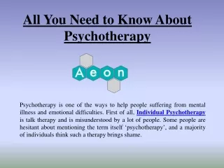 All You Need to Know About Psychotherapy