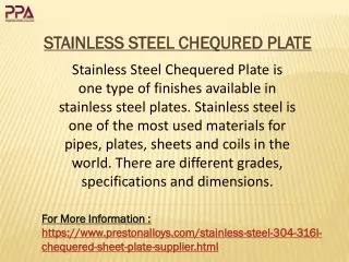 Stainless steel chequred plates