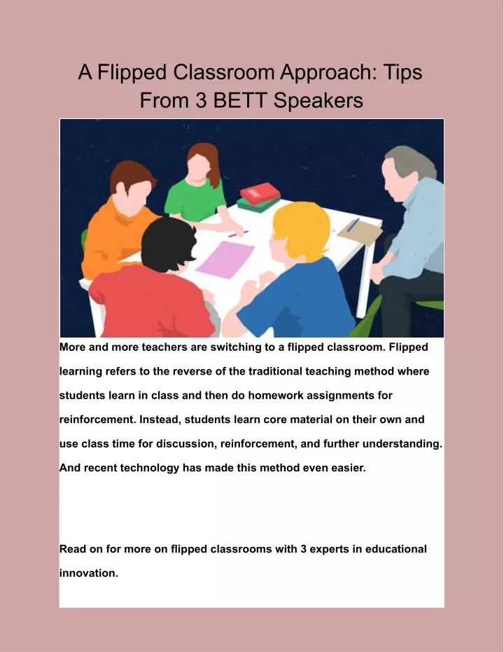 a flipped classroom approach tips from 3 bett