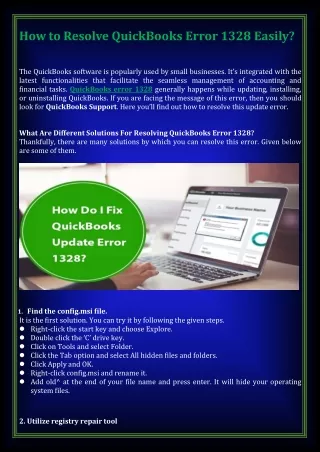 how to resolve quickbooks error 1328 easily