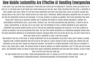 how mobile locksmiths are effective at handling