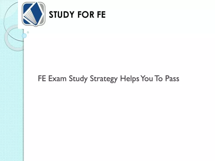 fe exam study strategy helps you to pass