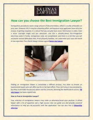 Choose the Best Fiance visa lawyer and TN visa lawyer