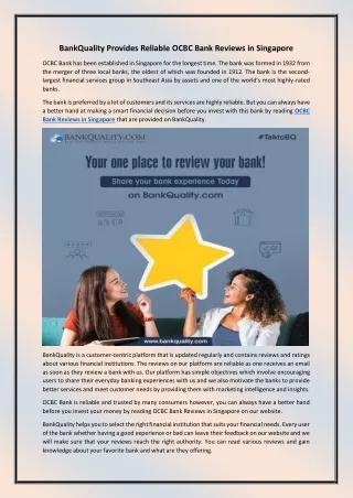 BankQuality Provides Reliable OCBC Bank Reviews in Singapore