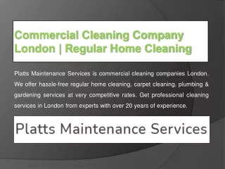 Commercial Cleaning Company London | Regular Home Cleaning