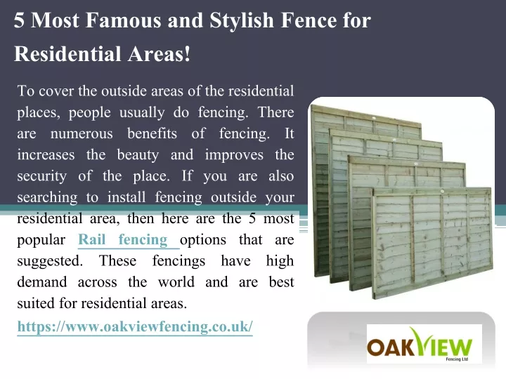 5 most famous and stylish fence for residential areas
