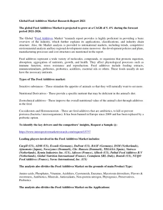 global feed additives market research report 2021
