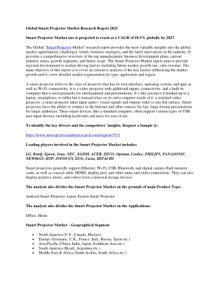 Global Smart Projector Market Research Report 2021