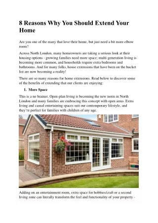 8 reasons why you should extend your home