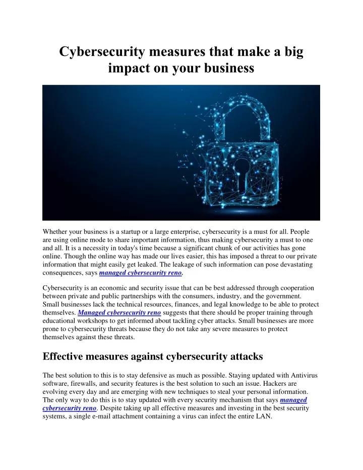 cybersecurity measures that make a big impact