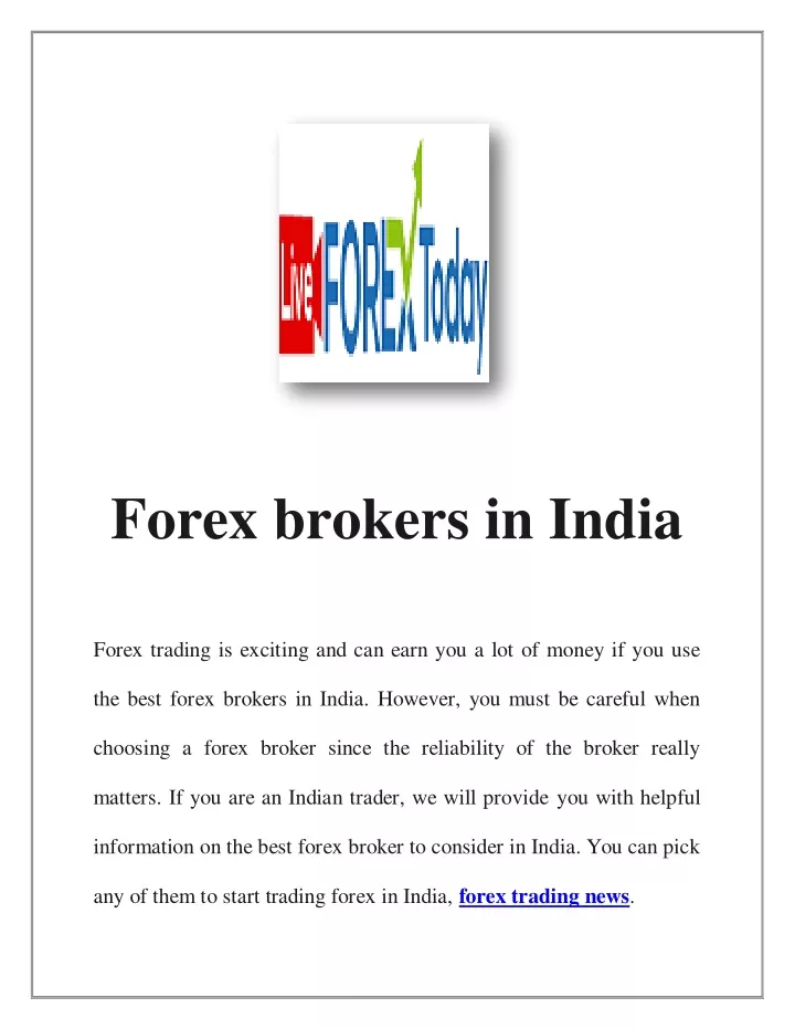 forex brokers in india