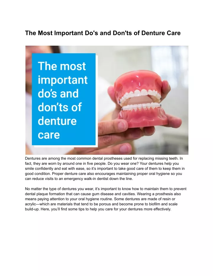 the most important do s and don ts of denture care