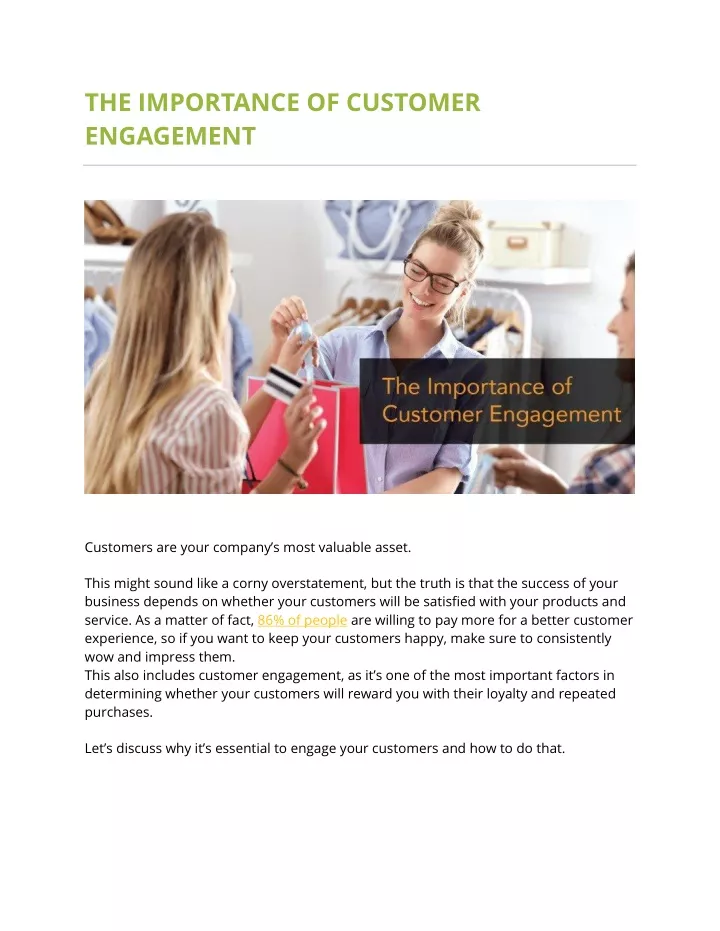 the importance of customer engagement