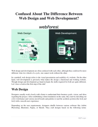 The Difference Between Web Design and Web Development