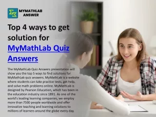 Top 4 ways to get solution for MyMathLab Quiz Answers
