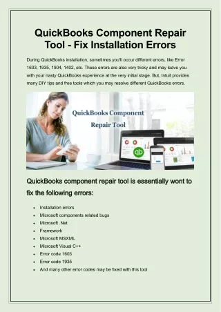 quickbooks component repair tool fix installation