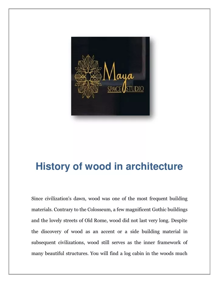 history of wood in architecture