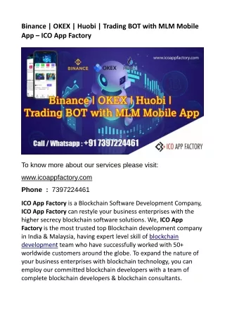 binance okex huobi trading bot with mlm mobile