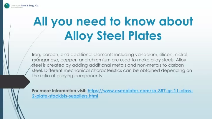 all you need to know about alloy steel plates