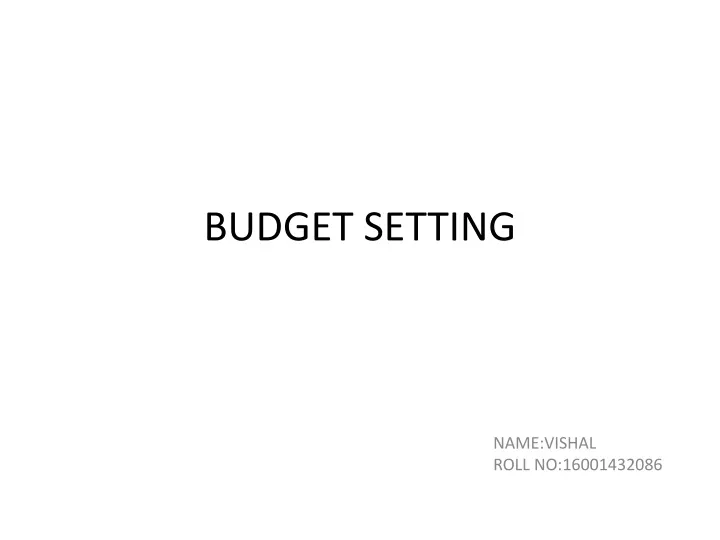 budget setting