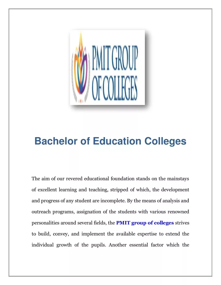 bachelor of education colleges