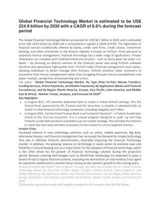 global financial technology market is estimated