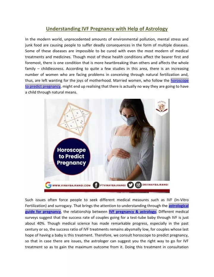 understanding ivf pregnancy with help of astrology