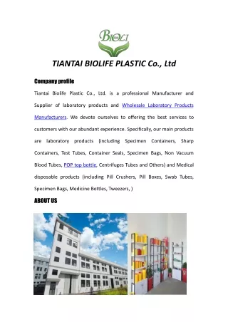 Tiantai Biolife Plastic Co., Ltd.