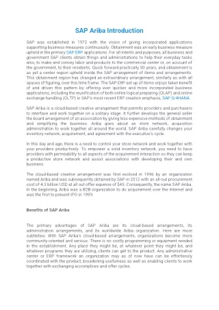 SAP Ariba Introduction
