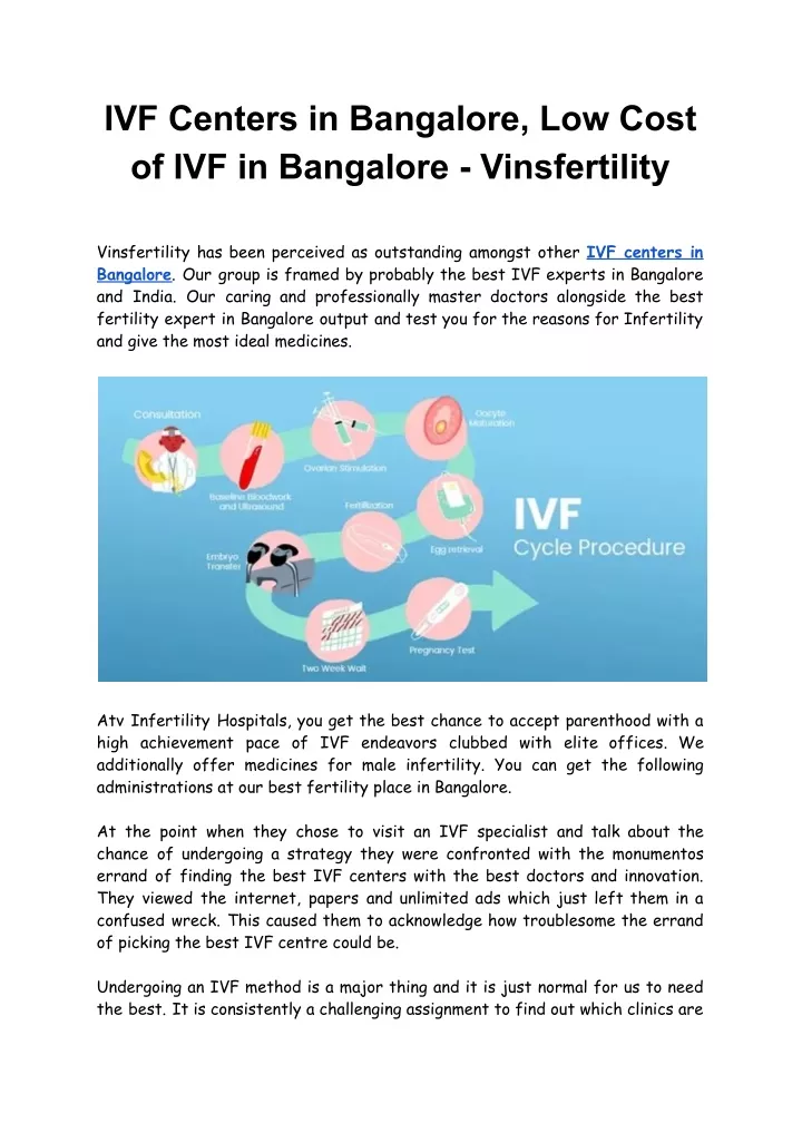 ivf centers in bangalore low cost