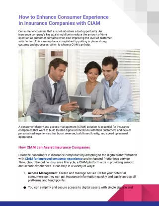 How to Enhance Consumer Experience in Insurance Companies with CIAM