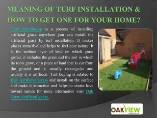 Meaning of Turf installation & How to Get one for your home